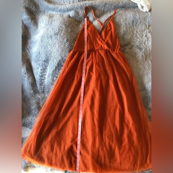 Burnt Orange, Medium, Tea-length Party Dress - Picture 4 of 8
